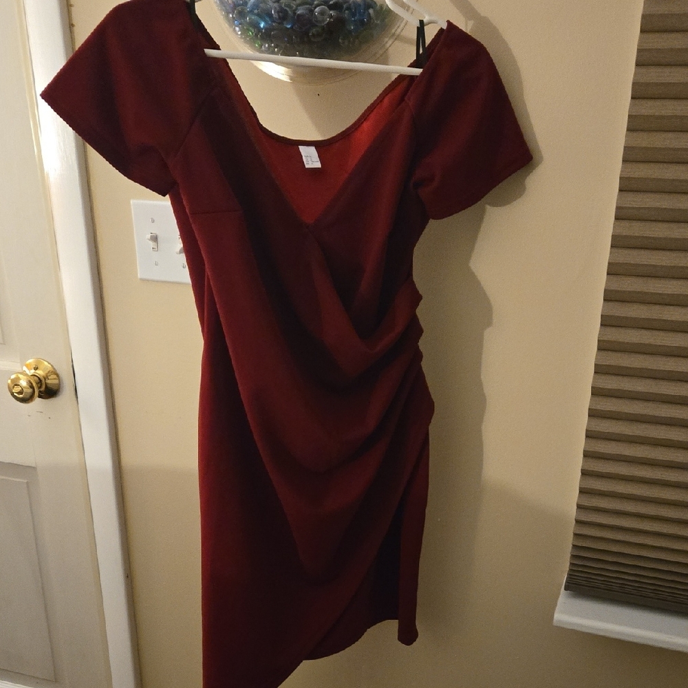 Elegant Burgundy Dress